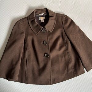 Talbots chocolate brown stretch 3 button blazer.  Size 2 petite